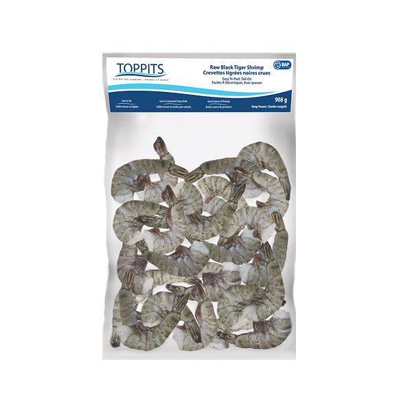 TOPPITS - BLACK TIGER SHRIMP TAIL ON 16/20 2LB