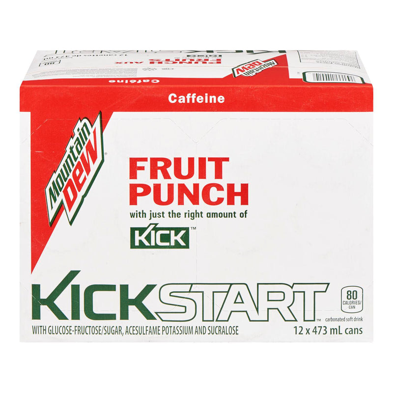 MOUNTAIN DEW - KICK START FRUIT PUNCH 12x473 ML