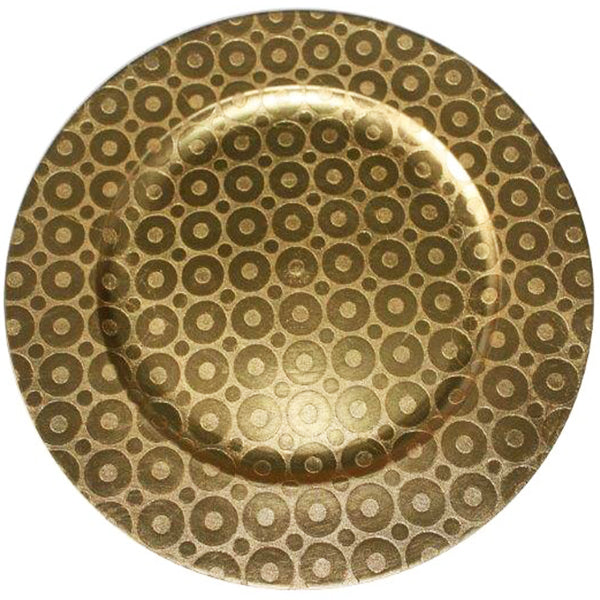 STANDA - GOLD CIRCLE DESIGN CHARGER PLATE 13" EA