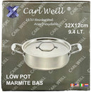 CARL WELL - STAINLESS STEEL INDUCTION READY POT 9.4LT EA