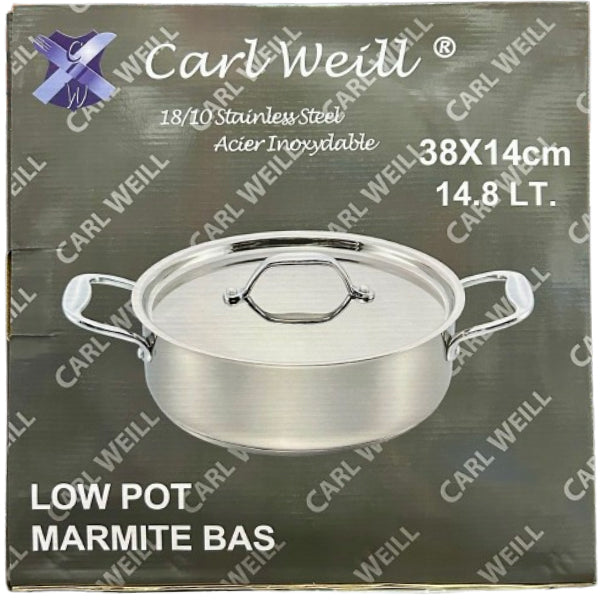 CARL WELL - STAINLESS STEEL INDUCTION READY POT 14.8LT EA