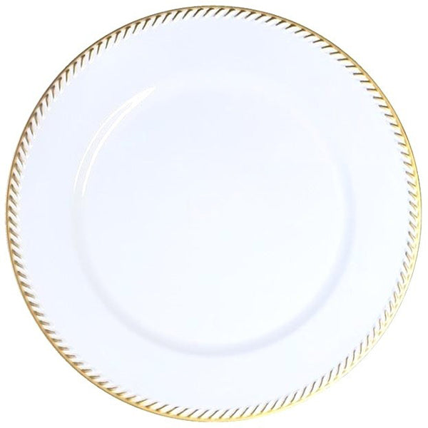 STANDA - 13IN WHITE/GOLD RIM CHARGER PLATE 1 UN