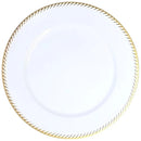 STANDA - 13IN WHITE/GOLD RIM CHARGER PLATE 24x1 UN