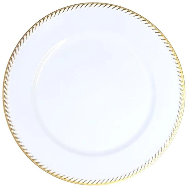 STANDA - 13IN WHITE/GOLD RIM CHARGER PLATE 24x1 UN