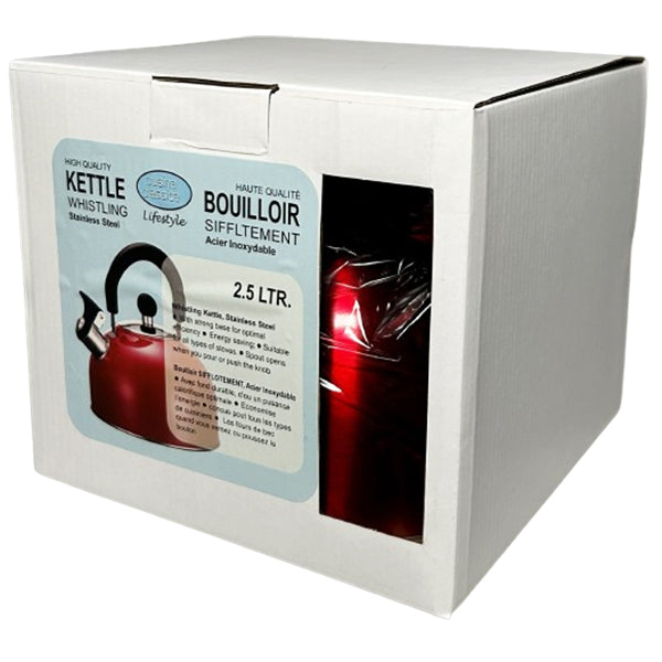 STANDA - TEA KETTLE 2.5LT LT RED WHISTLE 1EA