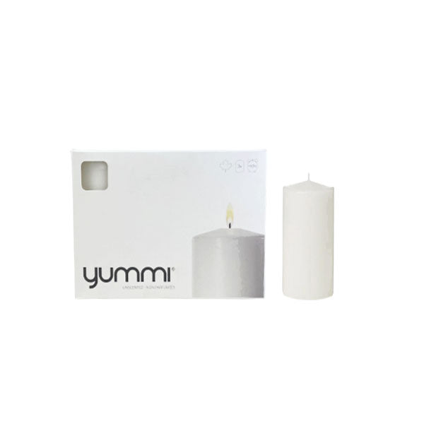 YUMMI - PILLAR CANDLE 2.8X8IN WHITE 3EA