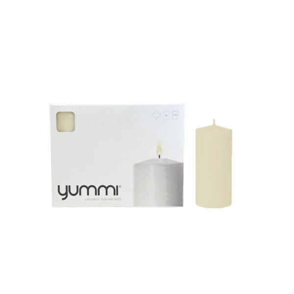 YUMMI - PILLAR CANDLE 2.8X8IN IVORY 3EA