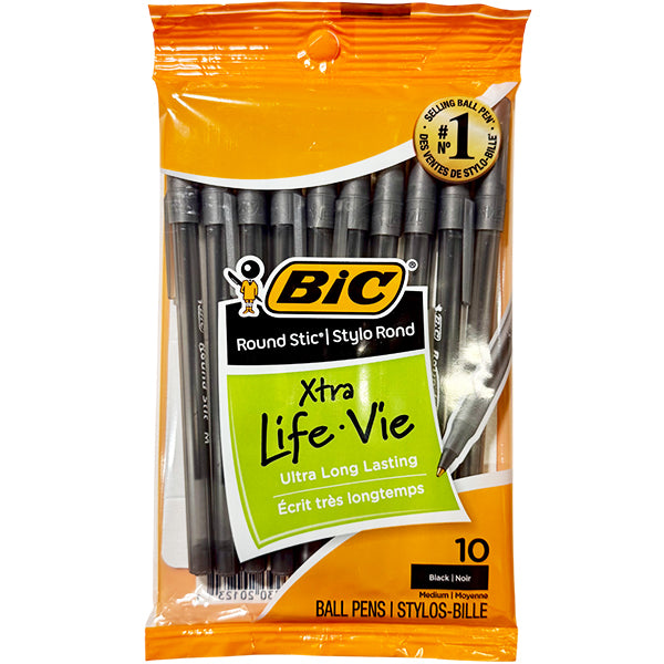 BIC - BLACK ROUND STICK PEN 1EA