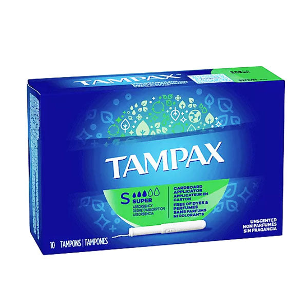 TAMPAX - SUPER  TAMPONS UNSCENTED 10EA