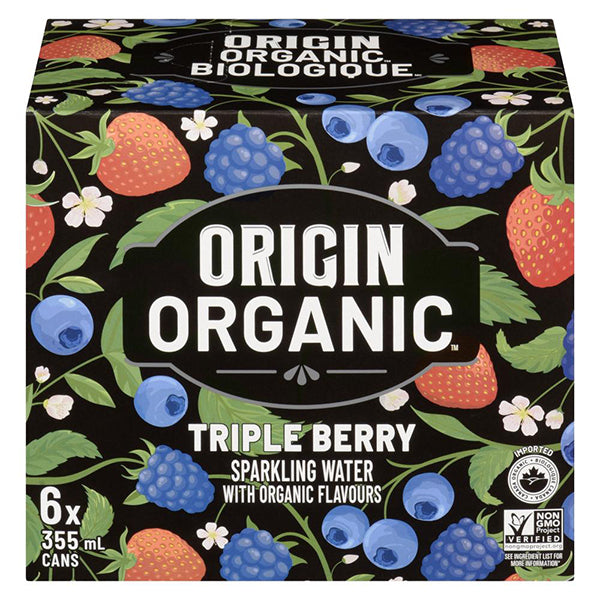 ORIGIN ORGANIC - SPARKLING WATER TRIPLE BERRY 6x355 ML