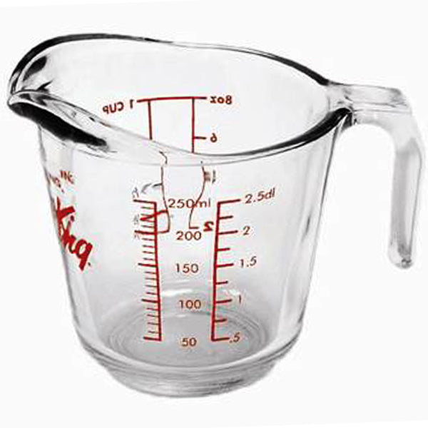 STANDA - MEASURING CUP GLASS 1cup/8oz/250ml EA