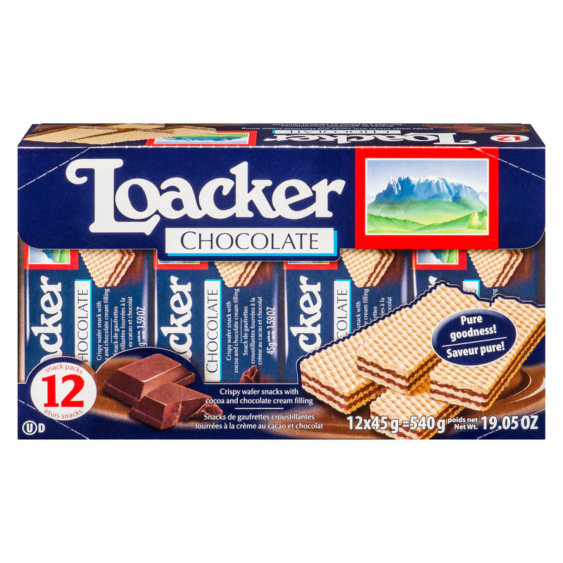 LOACKER - WAFER CHOCOLATE 12x45GR