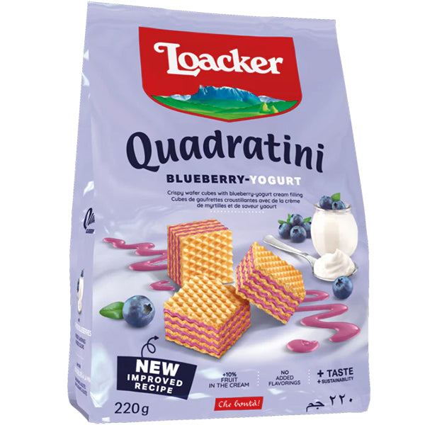 LOACKER - QUADRATINI  BLUEBERRY YOGURT 220GR