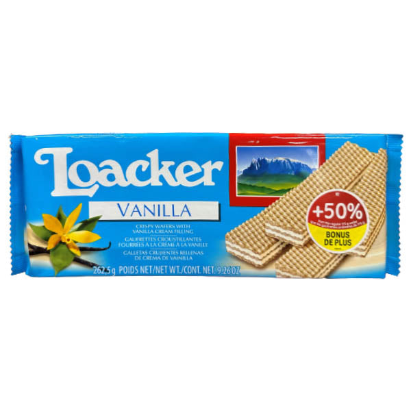 LOACKER - WAFERS 50% MORE VANILLA 262.5GR