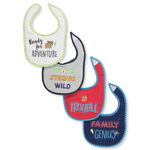 BABIES - PLAYTEX 4-PACKS BIBS READY FOR ADVENTURE EA