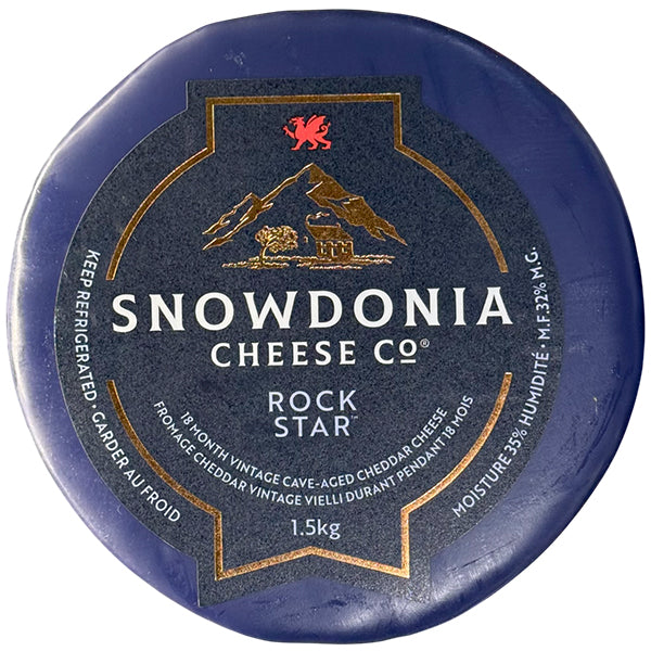 SNOWDONIA - ROCKSTAR CAVE 18M VINTAGE CHEDDAR WHEEL PER KG