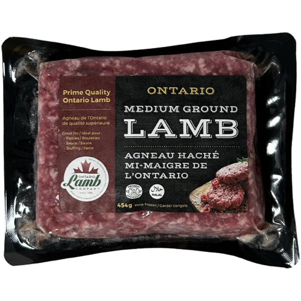 FRESH MEAT - HALAL ONTARIO GROUND LAMB 454GR