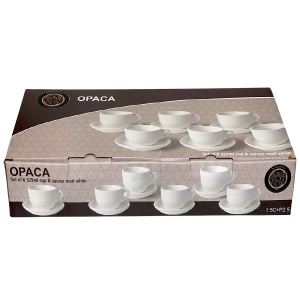 SARA MOKA - OPACA 8oz SATIN CAPPUCCINO CUPS 6SET