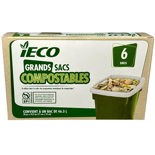 IECO - COMPOSTABLE BIN LINERS 24x6 EA