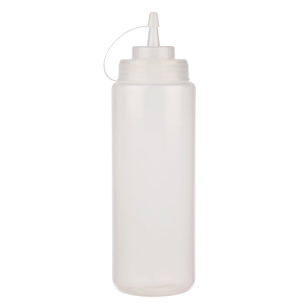 RESTO - 16oz CLEAR WIDE MOUTH SQUEEZE BOTTLE W/LID 6x EA