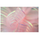 5/8IN PINK PEARL STRIPPED CHIFFON RIBBON 50YD