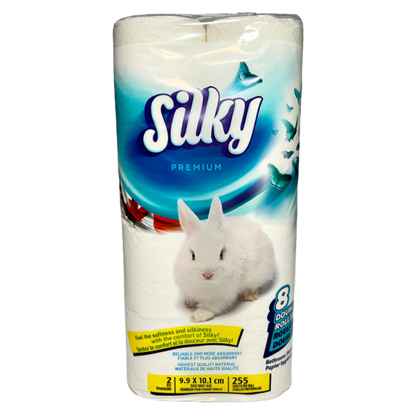 SILKY - PREMIUM DOUBLE ROLL TOILET PAPER 6x8 EA