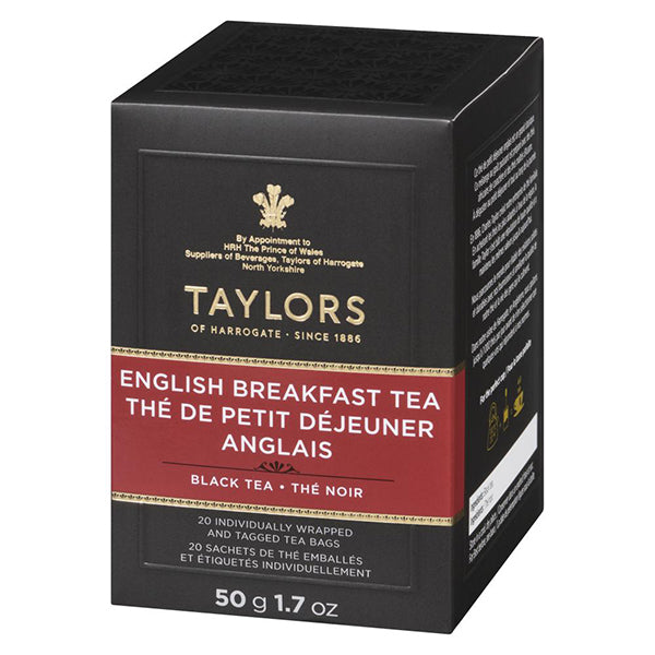 TAYLORS OF HARROGATE - ENGLISH BREAKFAST TEA  50GR 20 PK
