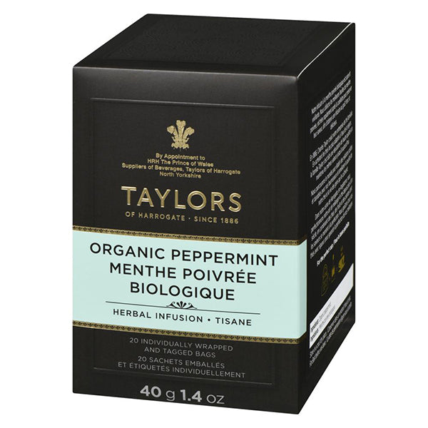 TAYLORS OF HARROGATE - ORGANIC PEPPERMINT TEA  50GR 20 PK