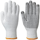 WHITE COTTON DOTTED GLOVES EA