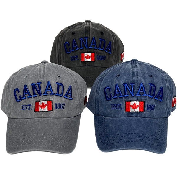 BLESS - CANADA CAP WASHED COTTON WITH EMBROIDERED FLAG EA