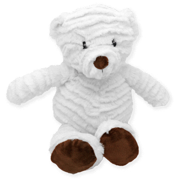 BABY GIFT - 8IN RIDGED PLUSH BEAR WHITE EA