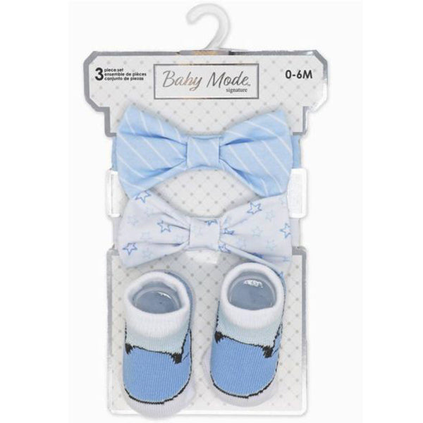 BABY GIFT SET - 3PC BOW TIE BLUE EA