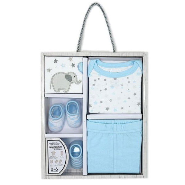 BABIES - 5-PC COTTON ELEPHANT SET- BLUE EA