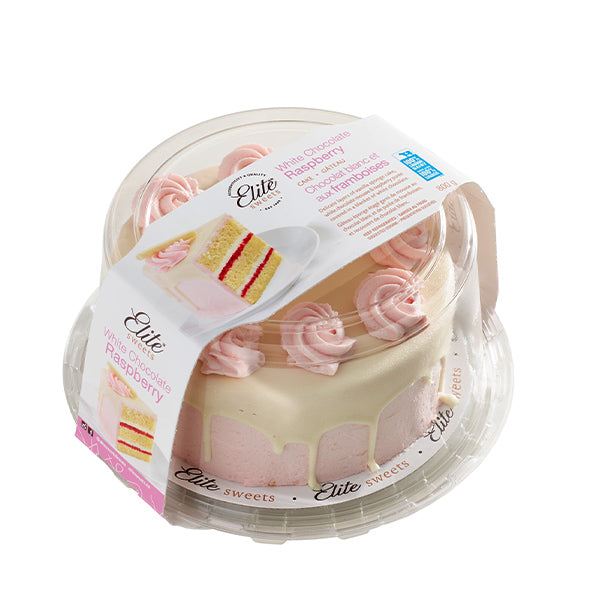 ELITE SWEETS - WHITE CHOC RASPBERRY CAKE 6IN 850GR