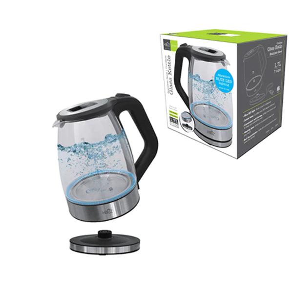 HAUZ - CORD LESS STAINLESS STEEL  ILLUMINATING GLASS KETTLE 1.7L