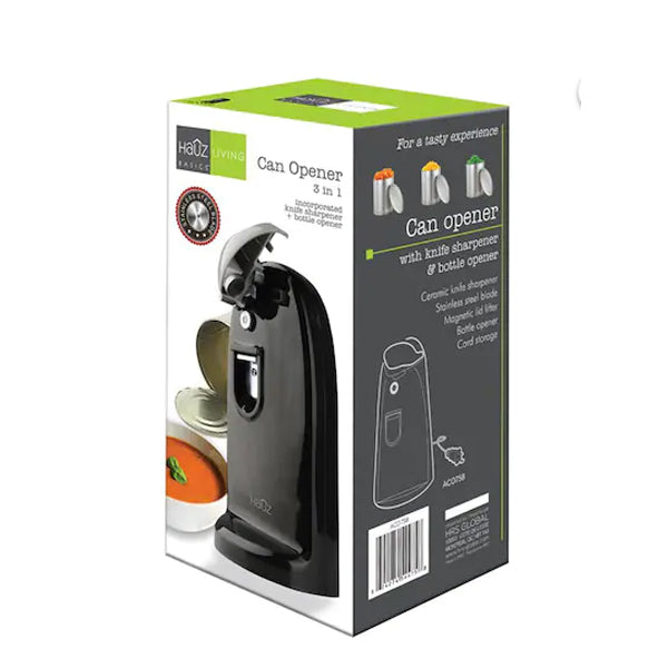 HRS - 3-IN 1 BLACK CAN OPENER EA