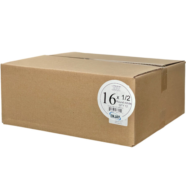 ENJAY - 16" ROUND X 1/2" WHITE DRUM CAKE BOARD 12CT