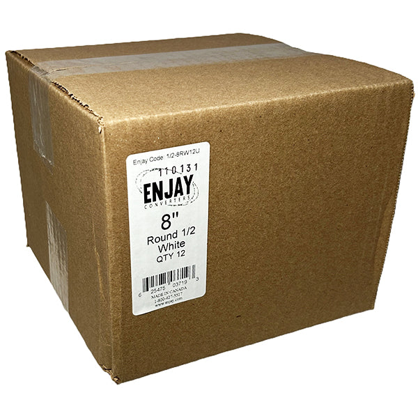 ENJAY - 8" ROUND X 1/2 WHITE CAKE BOARD 12EA