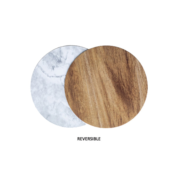 ENJAY - 8" ROUND WOOD/MARBLE BOARDS 85EA