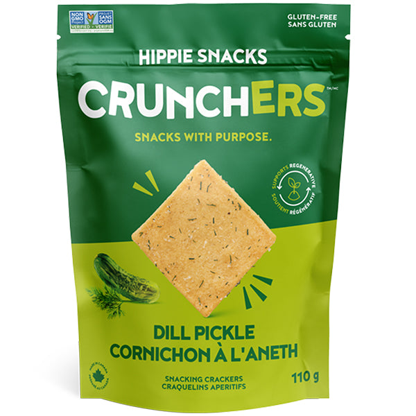 HIPPIE SNACKS - CRUNCHERS DILL PICKLE 110GR