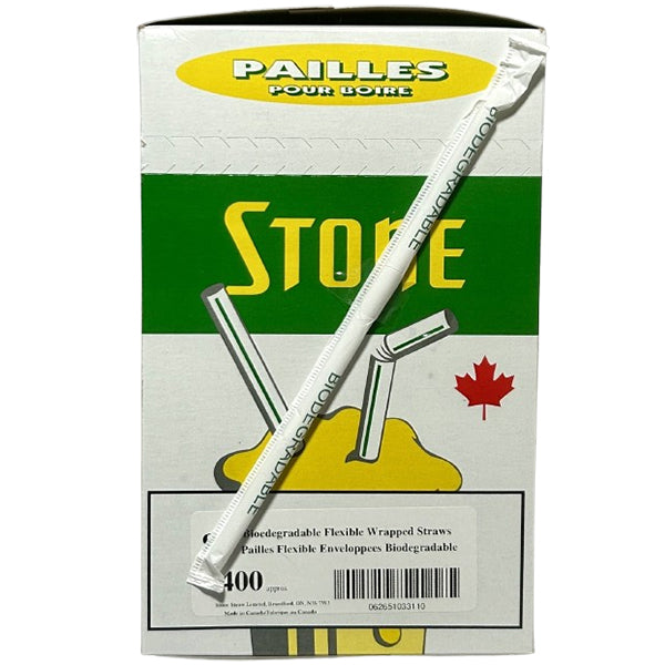 STONE STRAW - BIODEGRADABLE 8" WHITE  STRAWS 400EA