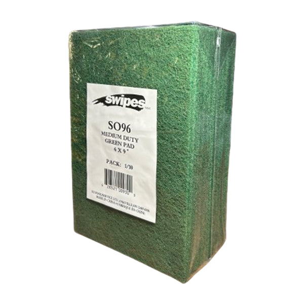 SWIPES - SCOURING GREEN PADS 6"X9" 10PK