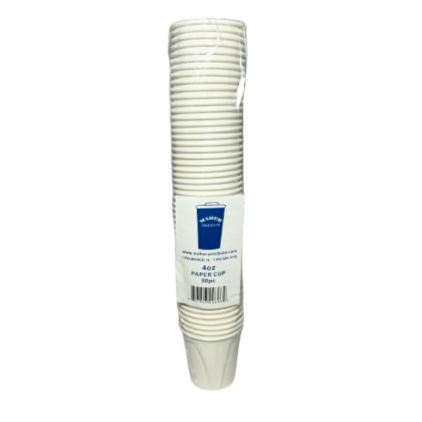 MAHER PRODUCT - 4OZ WHITE HOT PAPER CUP 50 PK