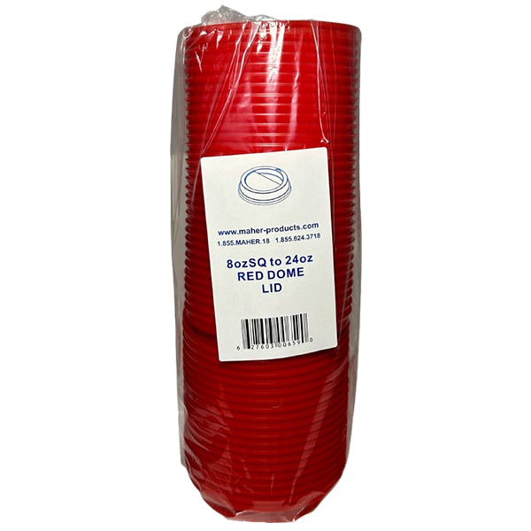 MAHER PRODUCTS - DOME LIDS RED 10OZ-20OZ 50 PK