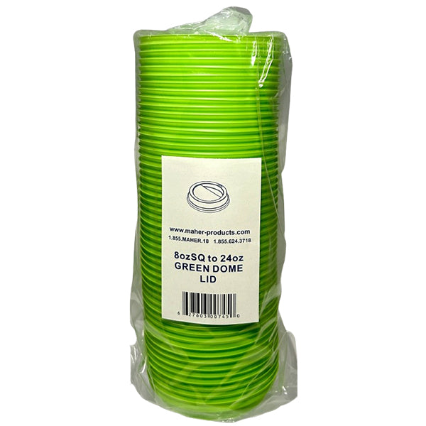 MAHER PRODUCTS - DOME LIDS GREEN 10OZ-20OZ 50 PK