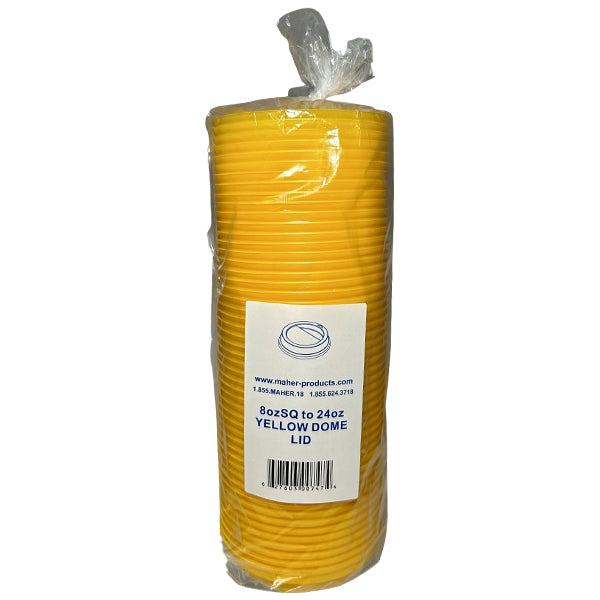 MAHER PRODUCTS - DOME LIDS YELLOW 10OZ-20OZ 50 PK