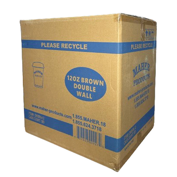 MAHER PRODUCTS - 12oz BROWN DOUBLE WALL CUP 20x25 PK