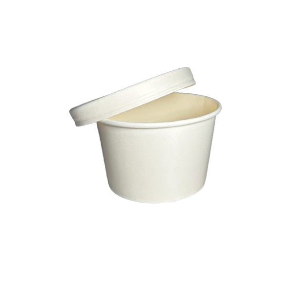 MAHER - 8oz WHITE SOUP CONTAINER COMBO DOUBLE COATED 250EA