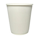 MAHER PRODUCTS - 8oz SQUAT WHITE RIPPLE WALL CUP 25 PK