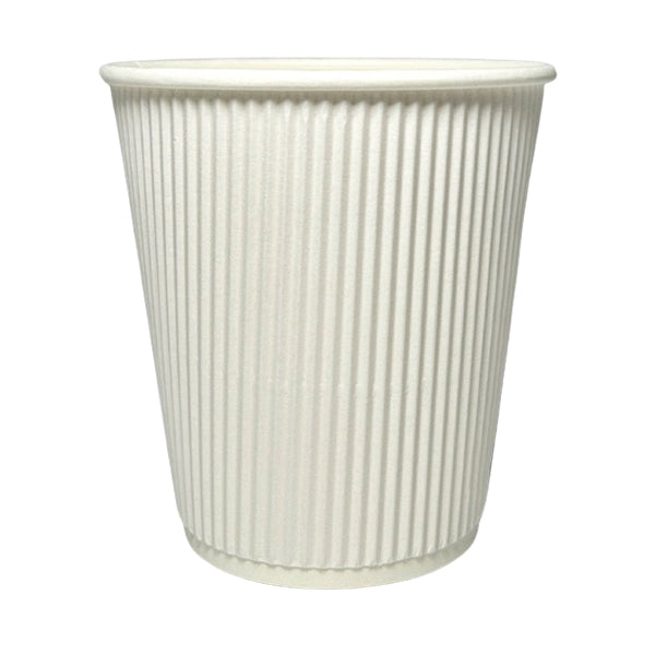 MAHER PRODUCTS - 10oz WHITE RIPPLE WALL CUP 25 PK